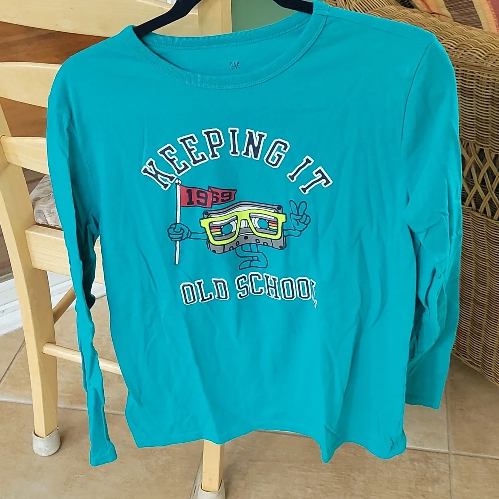Gap green graphic long sleeve XXL/14